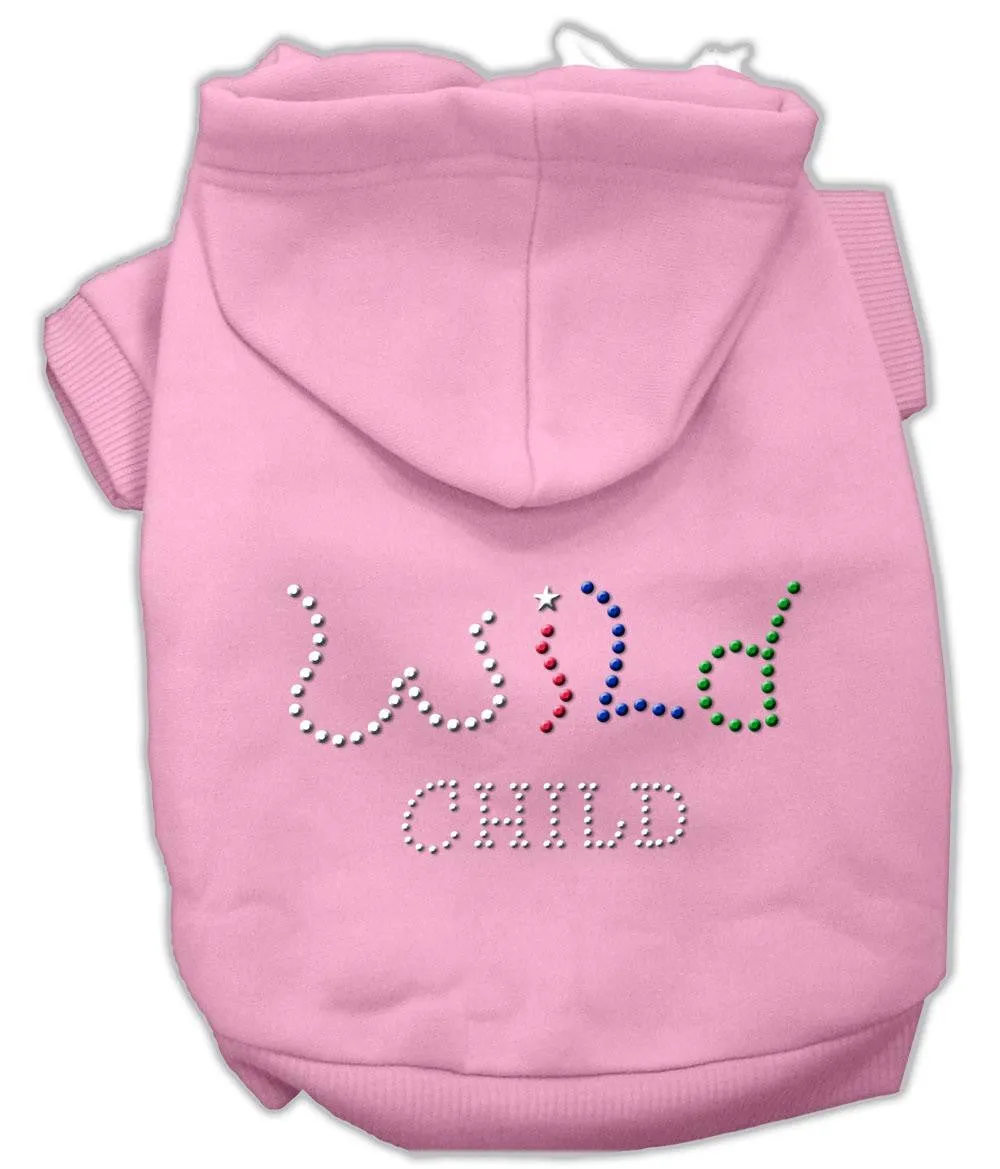 Wild Child Rhinestone Hoodies Pink XXXL(20)