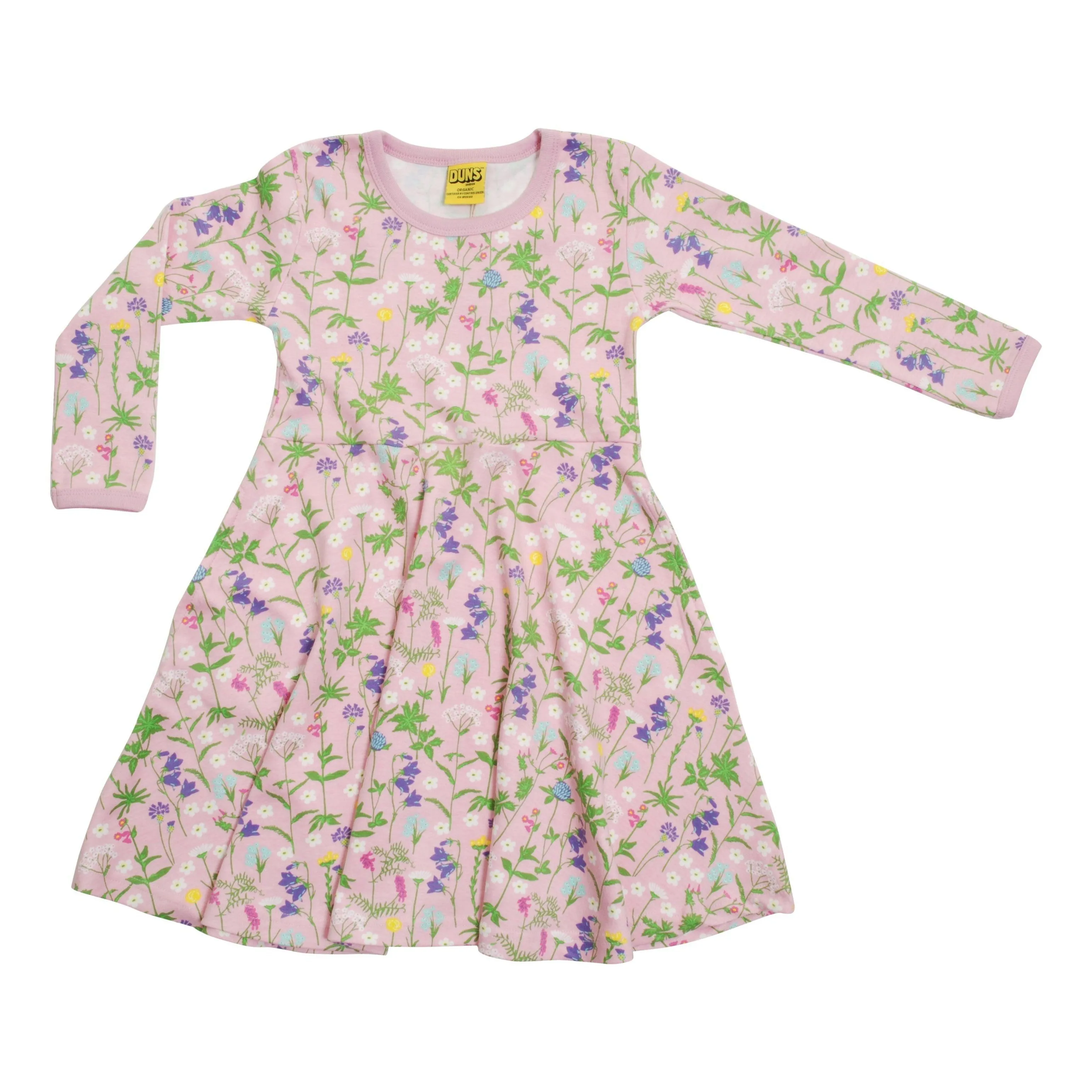 Wild Flowers Long Sleeved Skater Dress (Pink)