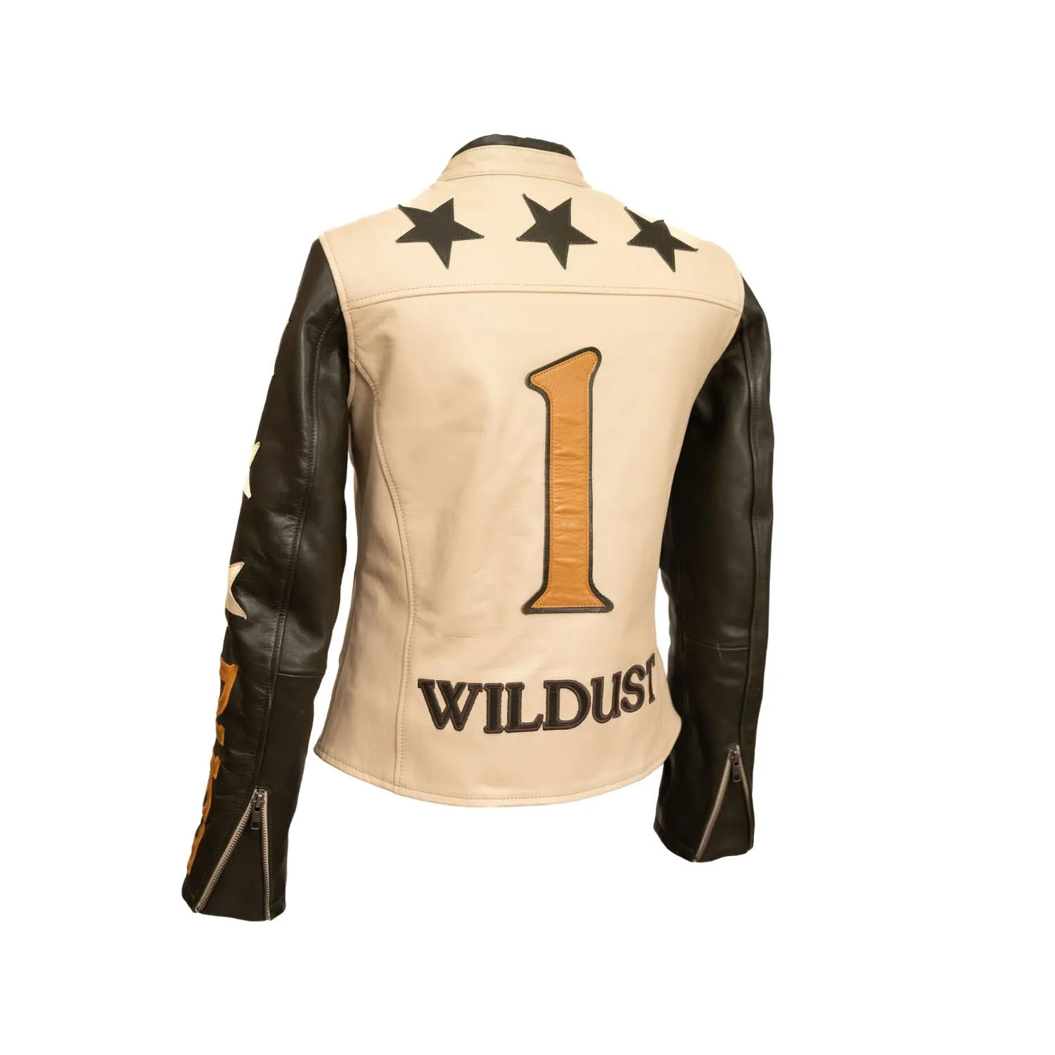 Wildust Sisters Stars & Stripes Khaki Leather Jacket