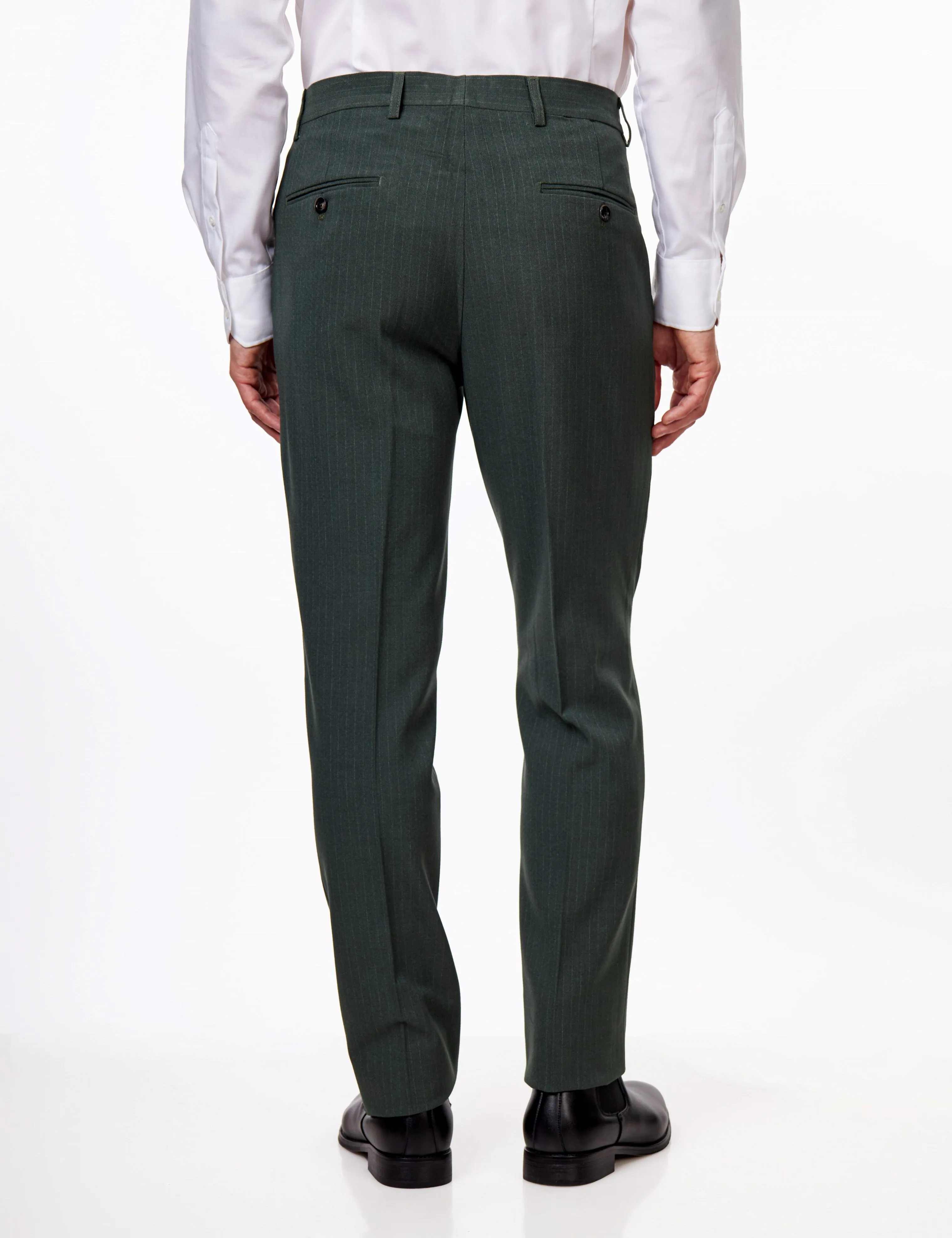 WILLIAM – GREEN DOUBLE BREASTED PINSTRIPE SUIT