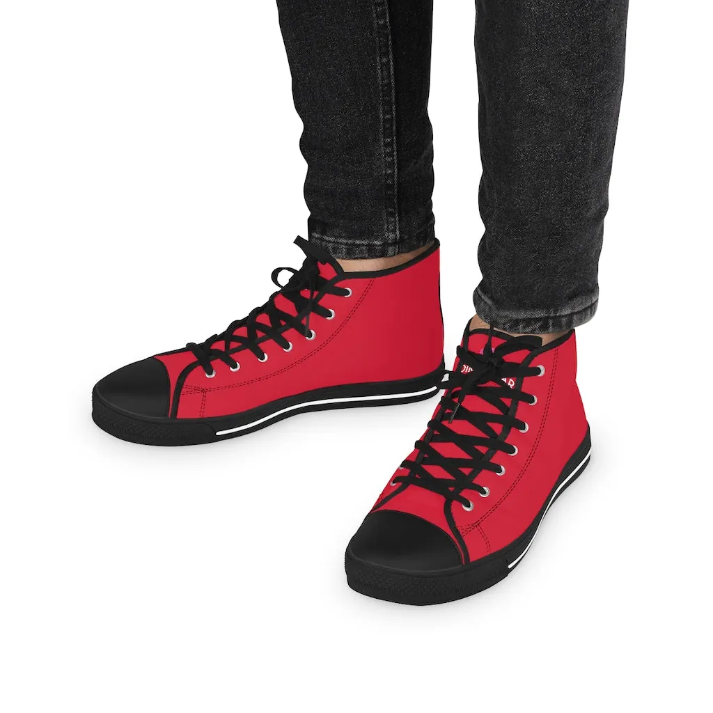 Wine Red Men's High Tops, Modern Minimalist Best Men's High Top Sneakers (US Size: 5-14)