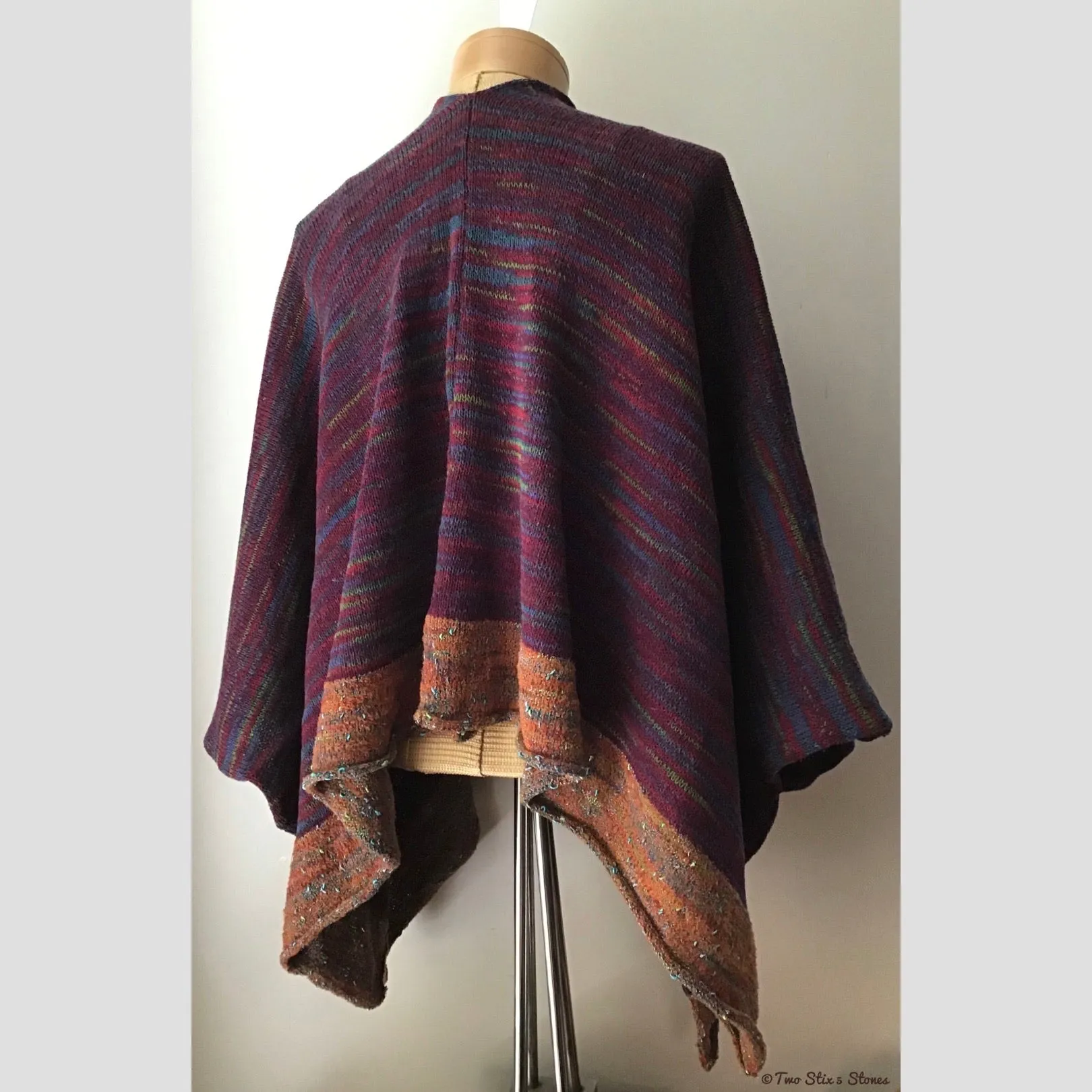 Wine Tweed w/Rust Tweed Trim Kimono