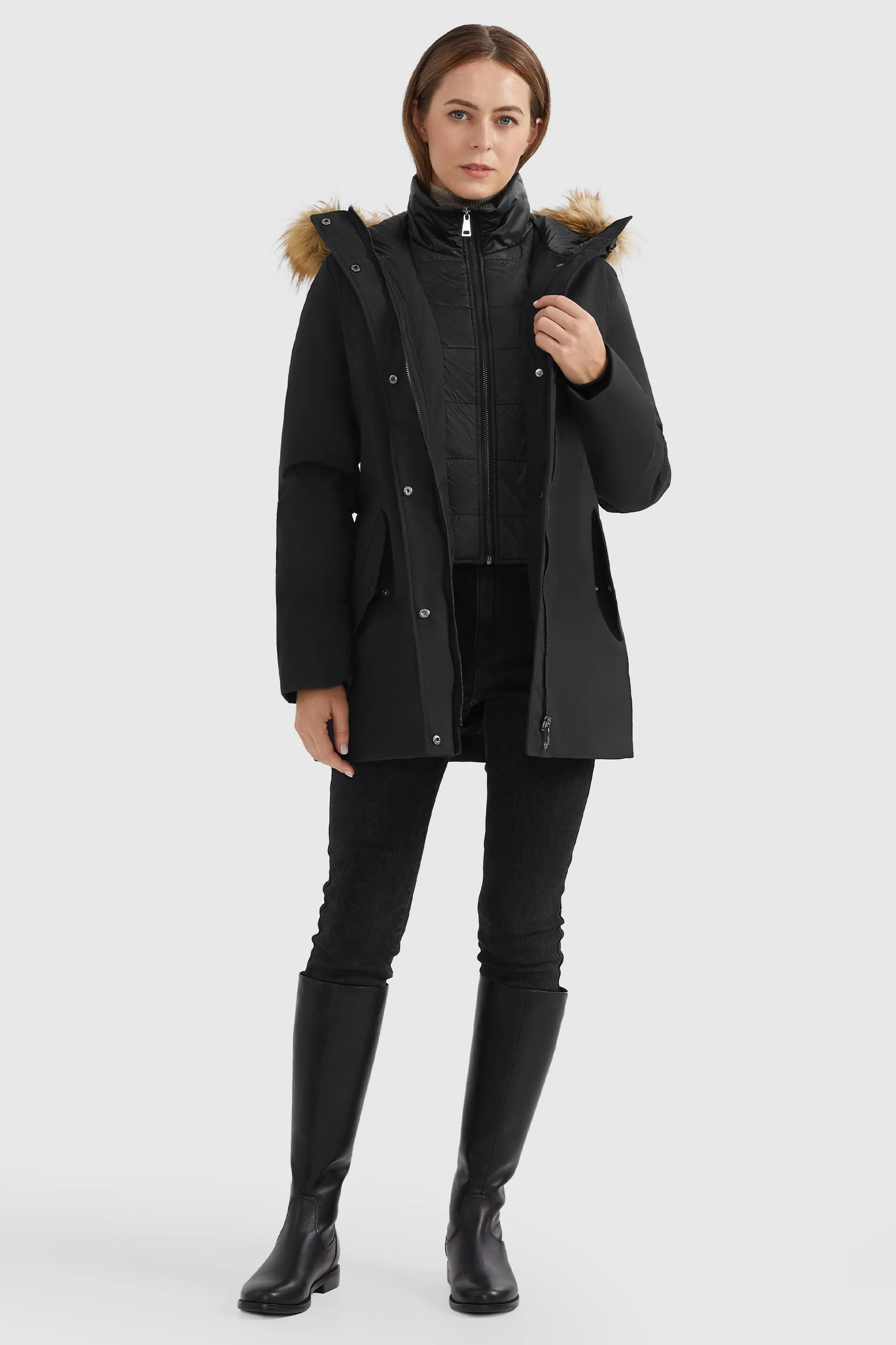 Winter Parka Jacket with Adjustable Belt