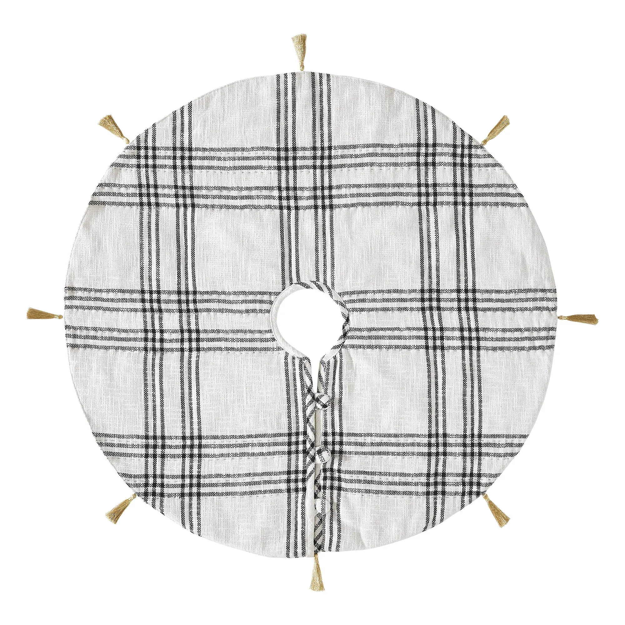 Wintergleam Black White Plaid Tree Skirt 36