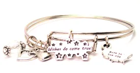 Wishes Do Come True Expandable Bangle Bracelet Set