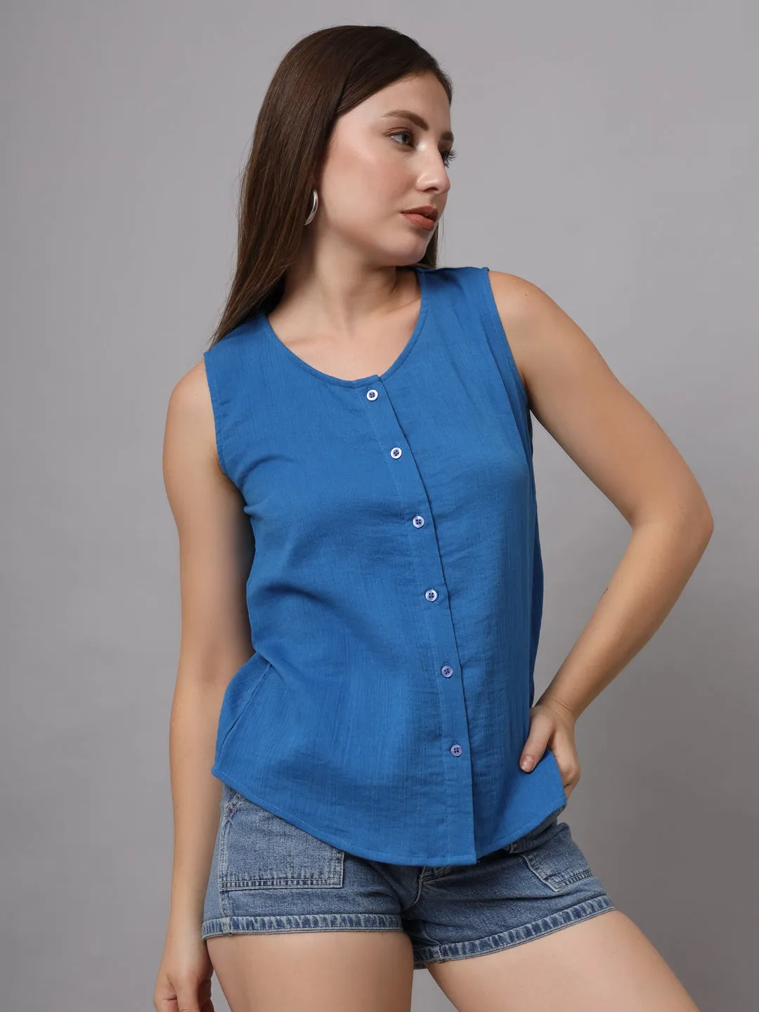 Woman Cotton Shirt Style Top