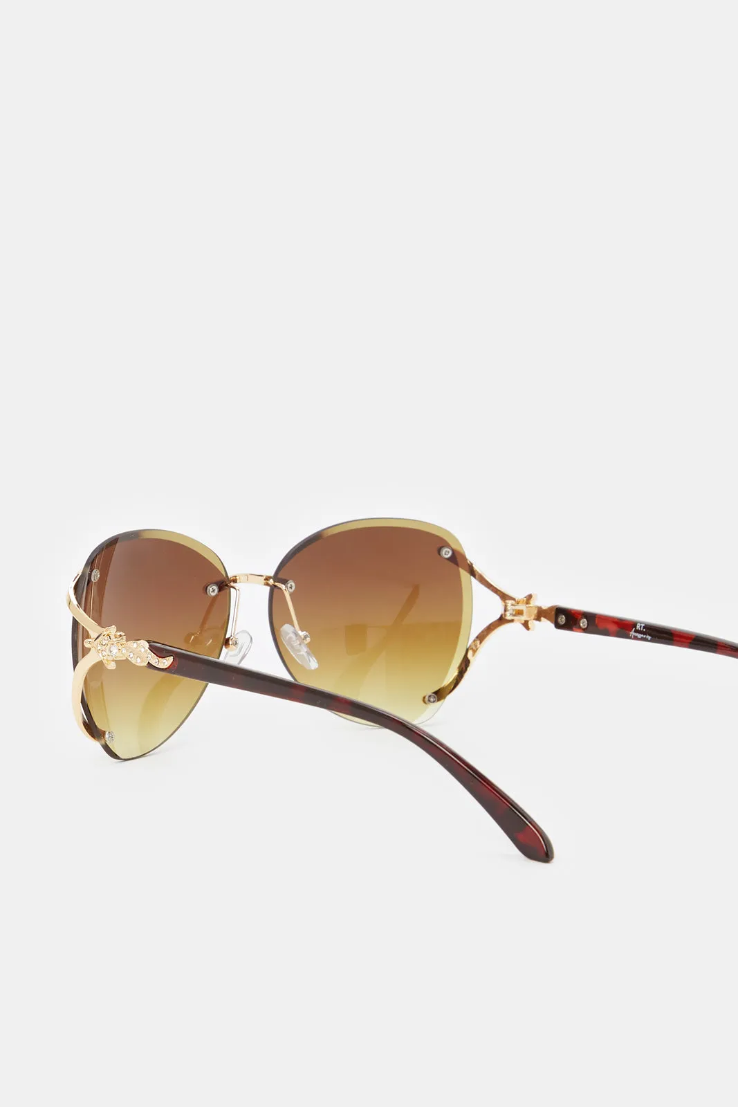 Women Brown Oversized Sunglasses