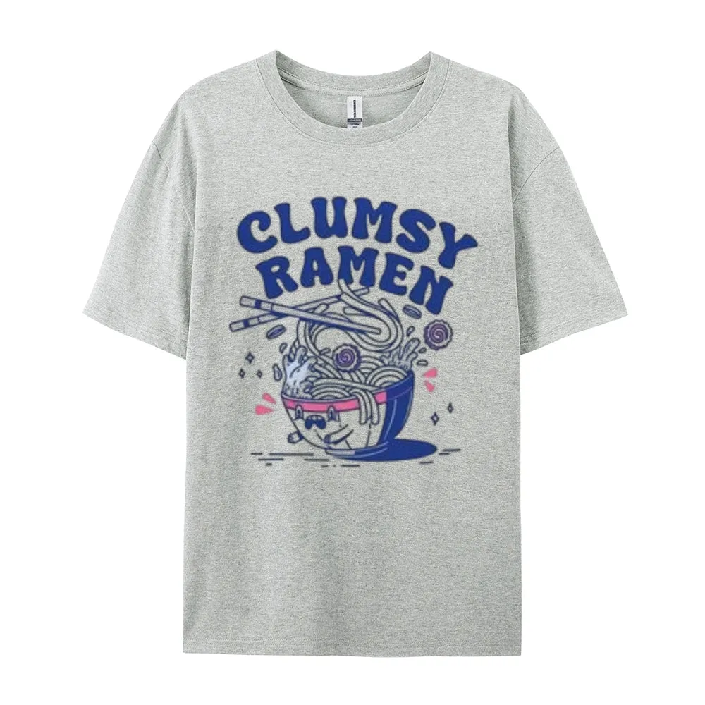 Women Clumsy Ramen Letter Print Graphic T-shirt