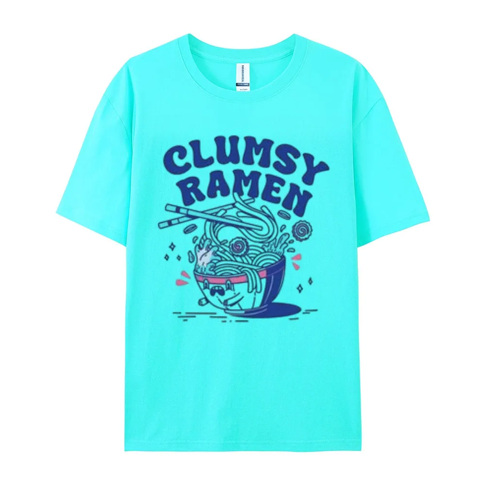 Women Clumsy Ramen Letter Print Graphic T-shirt