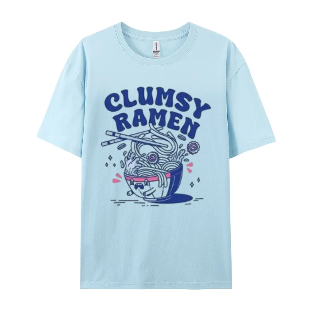 Women Clumsy Ramen Letter Print Graphic T-shirt