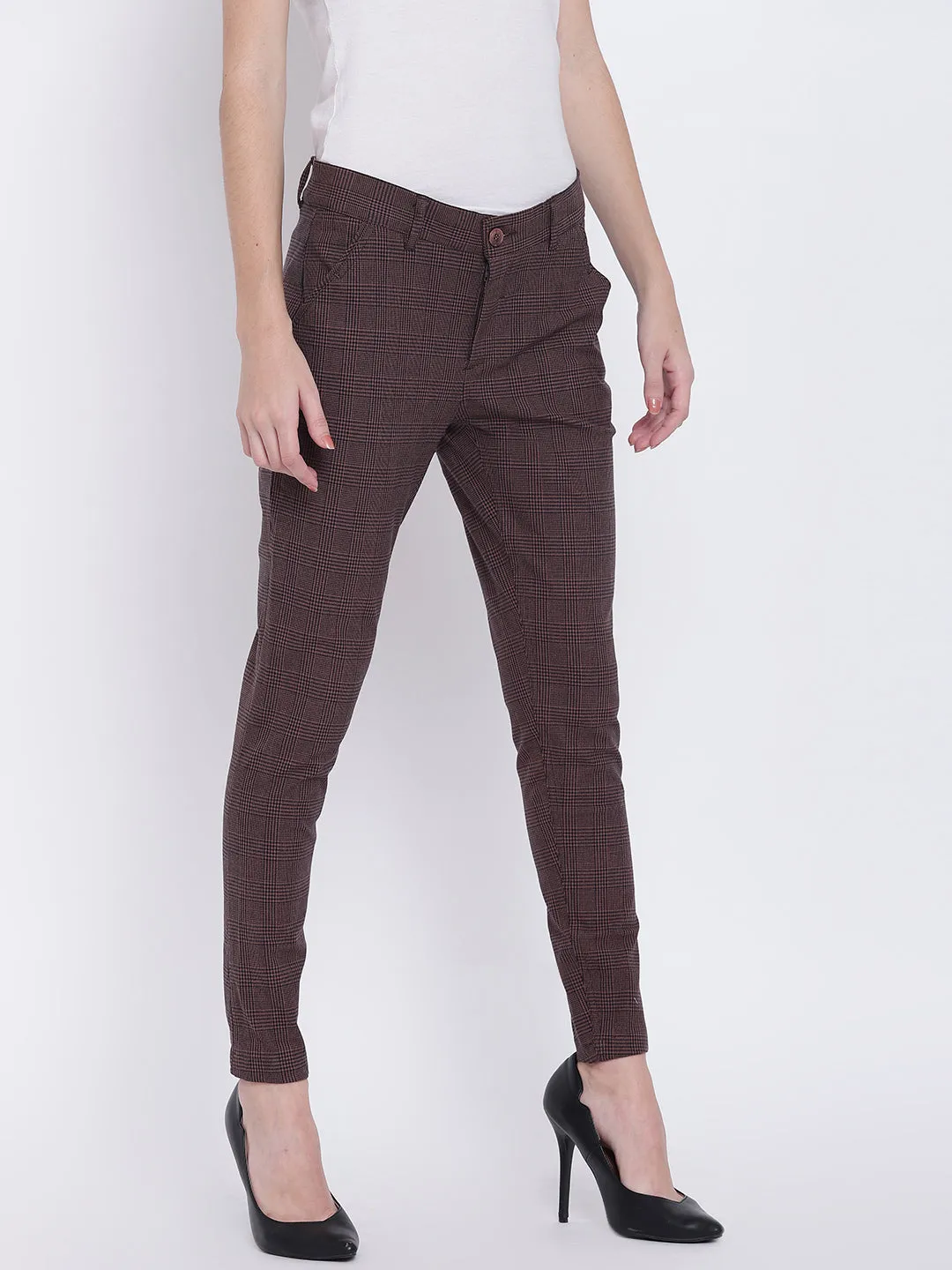 Women Coffee Brown Casual Trousers