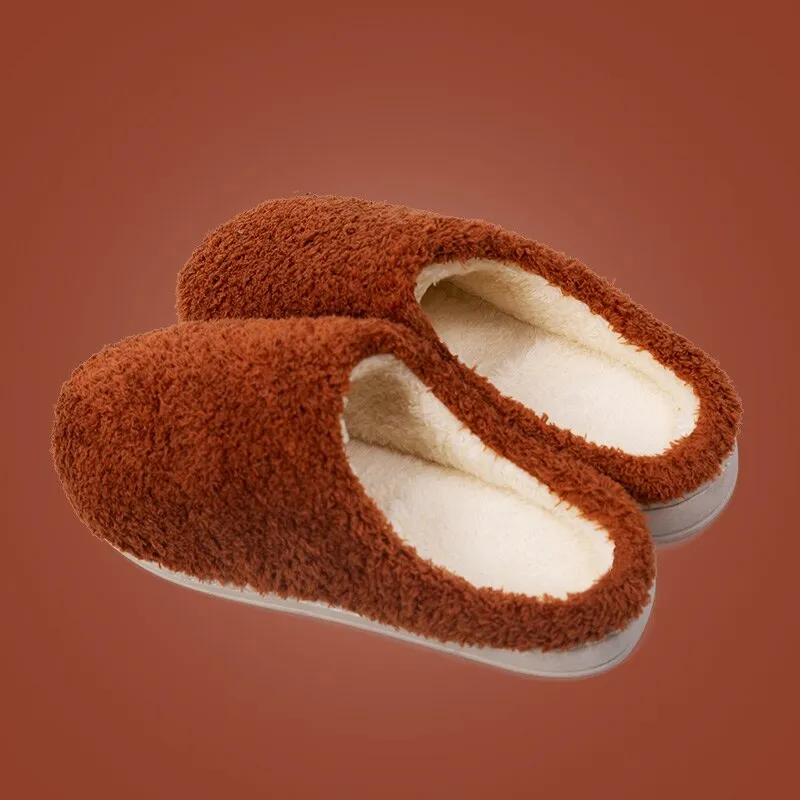 Women Fluffy Fur Slippers Short Plush For Couple Shoes Slippers Home Lady Indoor Shoes Winter Soft Comfy Warm Slipper Men