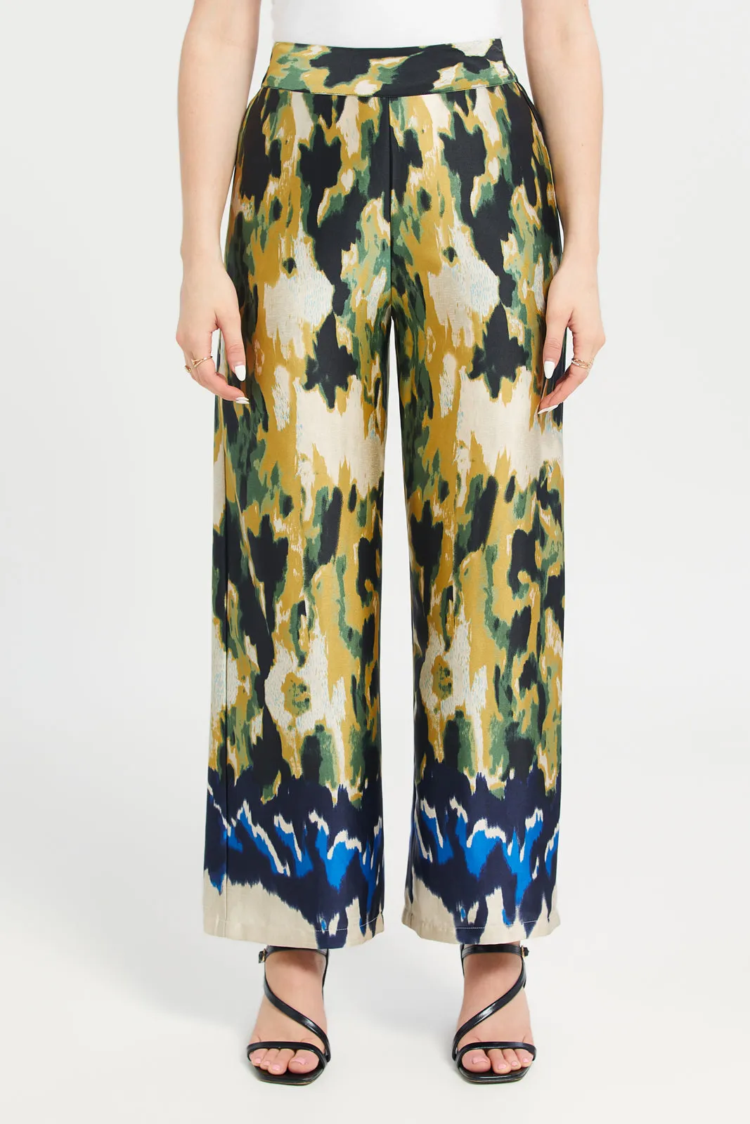 Women Green Printed Trouser