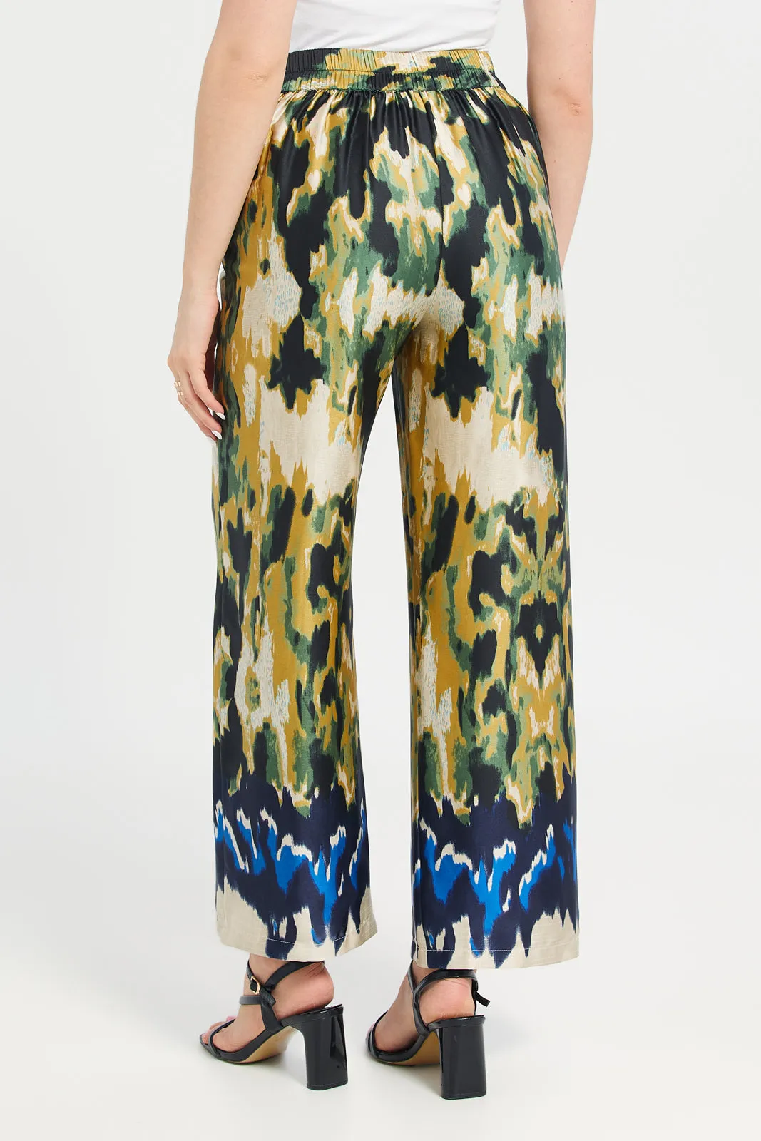 Women Green Printed Trouser