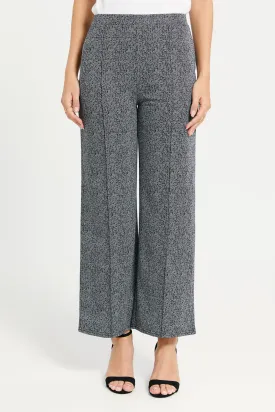 Women Grey Jacquard Co-Ord Trouser