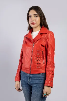 Women Lucinda Genuine Lambskin Leather Jacket