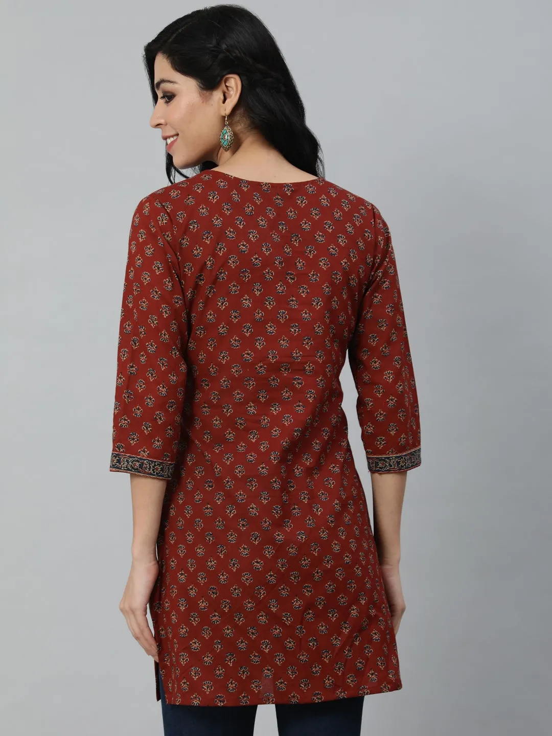 Women Maroon Printed Tunic