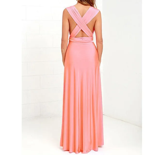 Women Multiway way wrap long maxi dress