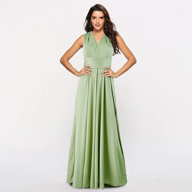 Women Multiway way wrap long maxi dress