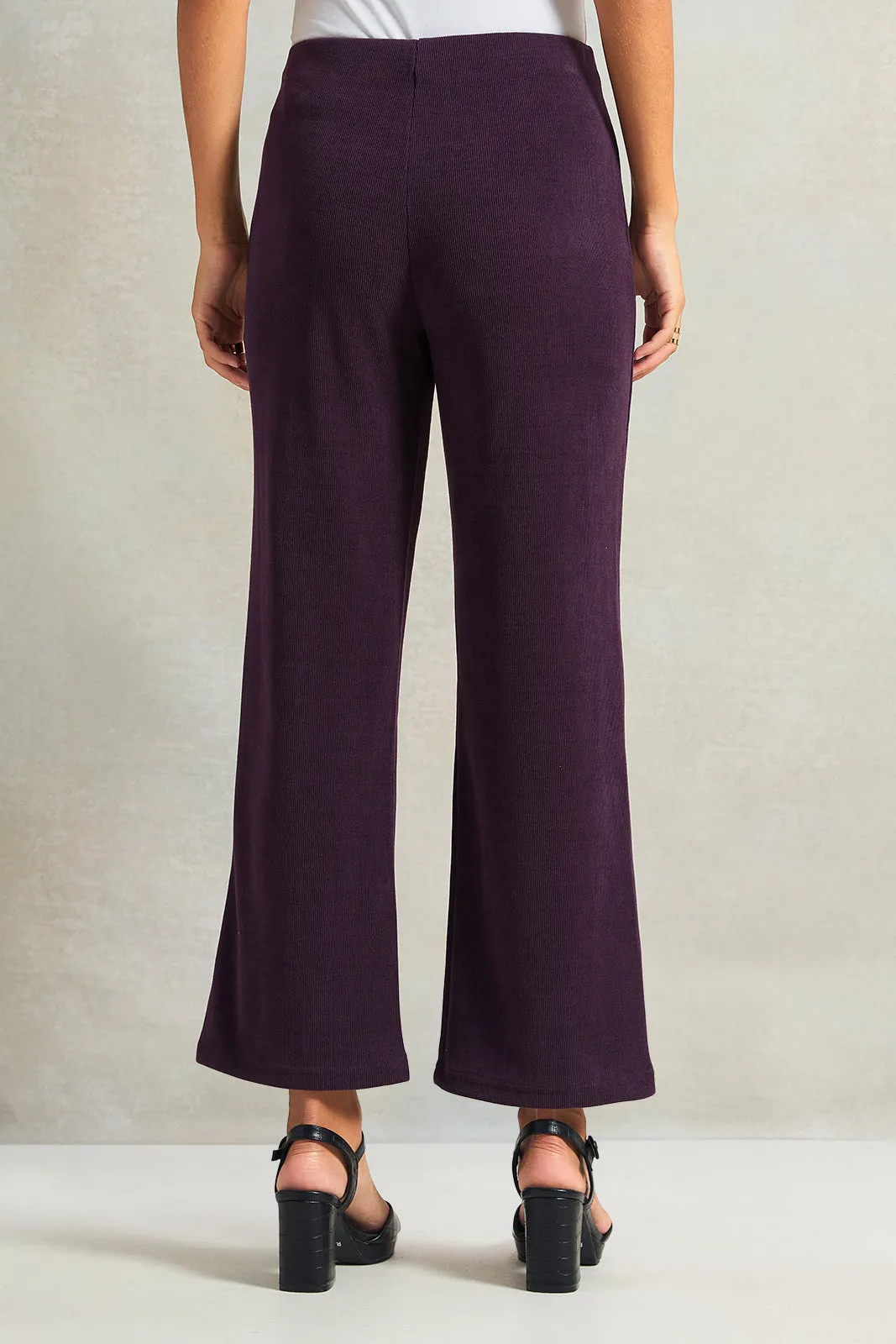 Women Purple Knitted Trousers