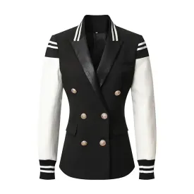 Women Varsity Vegan Leather Jacket