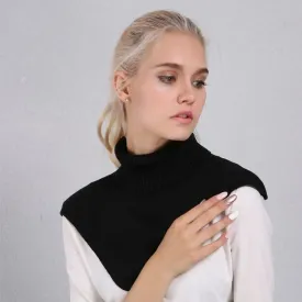 Women Winter Cashmere Knitted Turtleneck Ring Scarf Irregular Fake Collar Soft Shawls Autumn Wool Pullover Neck Warmer Female