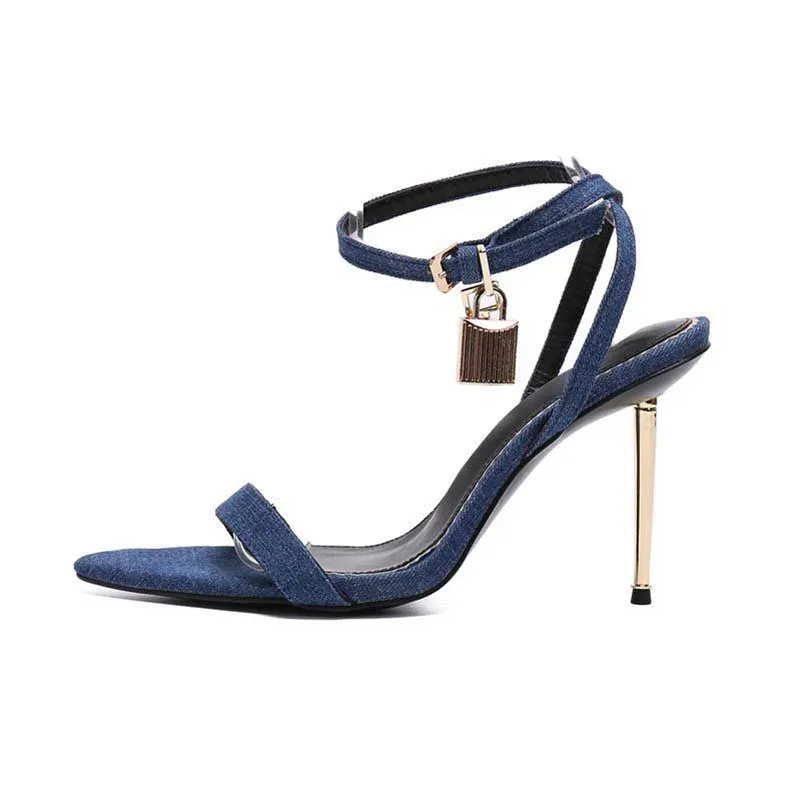 Women's Ankle Strap Shoes High Heeled Summer Sandals