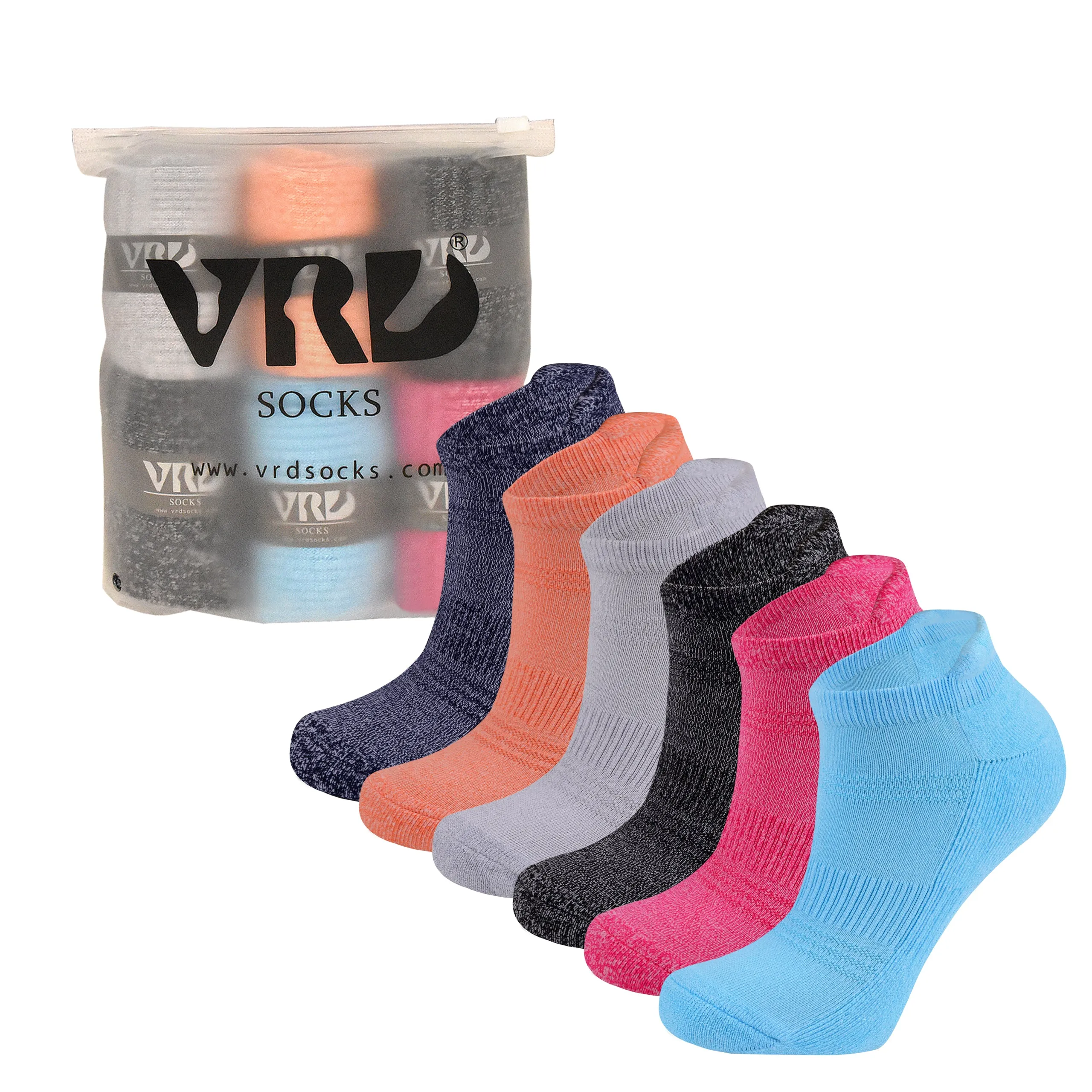 Women's Bamboo Running Socks | Low-cut Ankle Length | 6 Pack