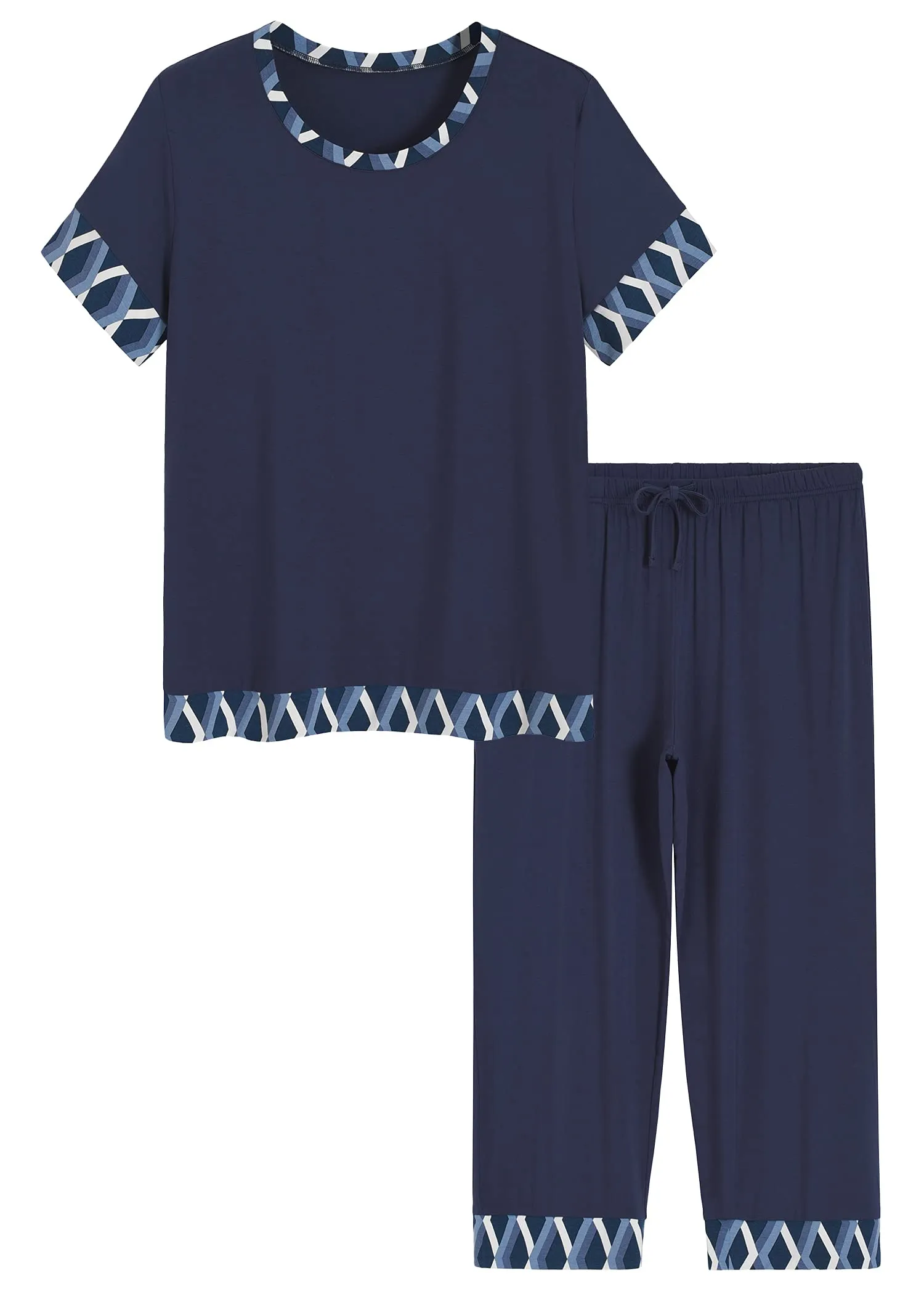 Women's Bamboo Viscose Capri Lounge Pajama Set