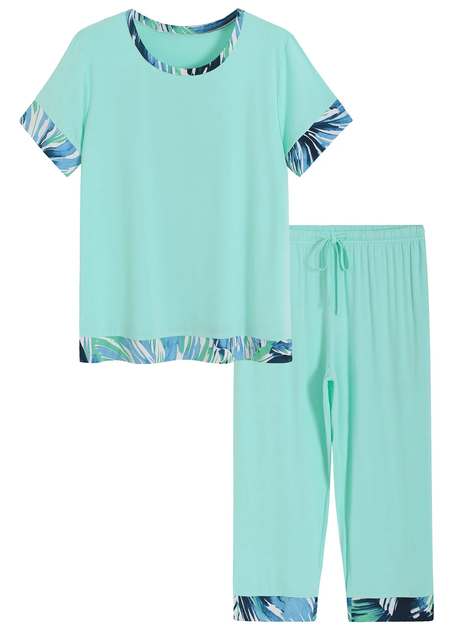 Women's Bamboo Viscose Capri Lounge Pajama Set