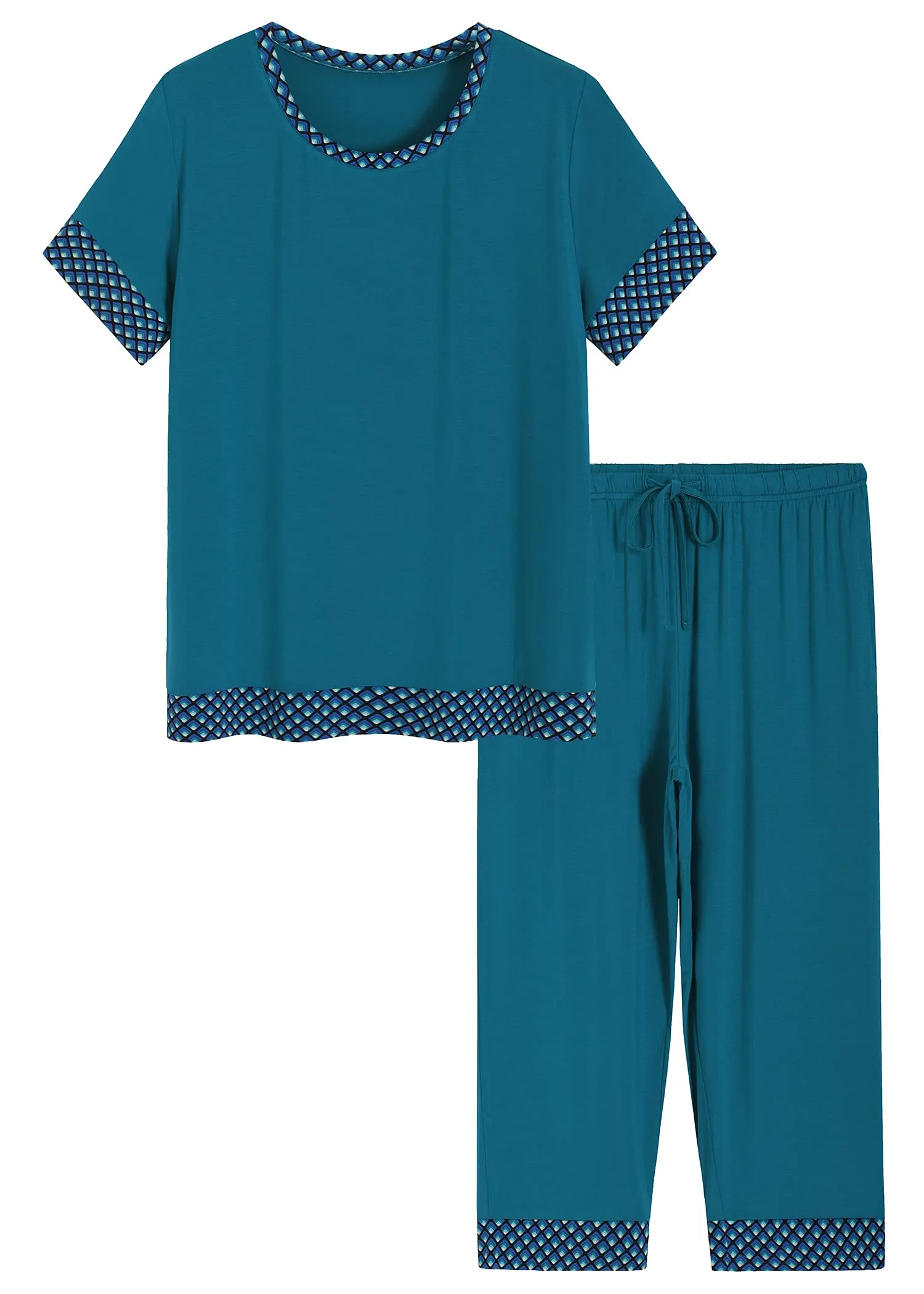 Women's Bamboo Viscose Capri Lounge Pajama Set