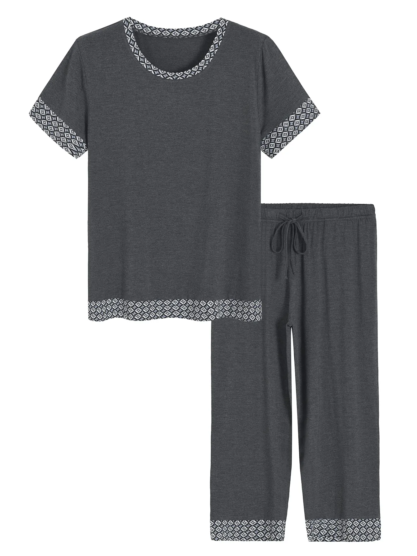 Women's Bamboo Viscose Capri Lounge Pajama Set