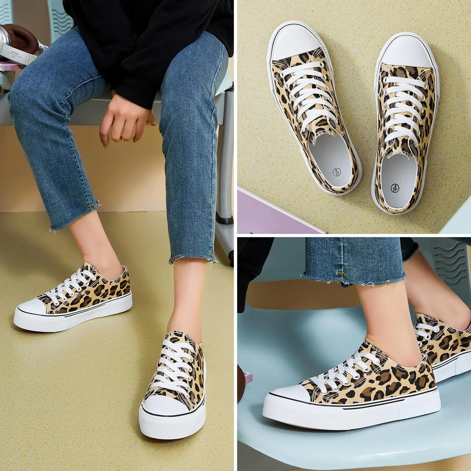 Women'S Canvas Shoes Low Cut Canvas Sneaker Casual Walking Shoes