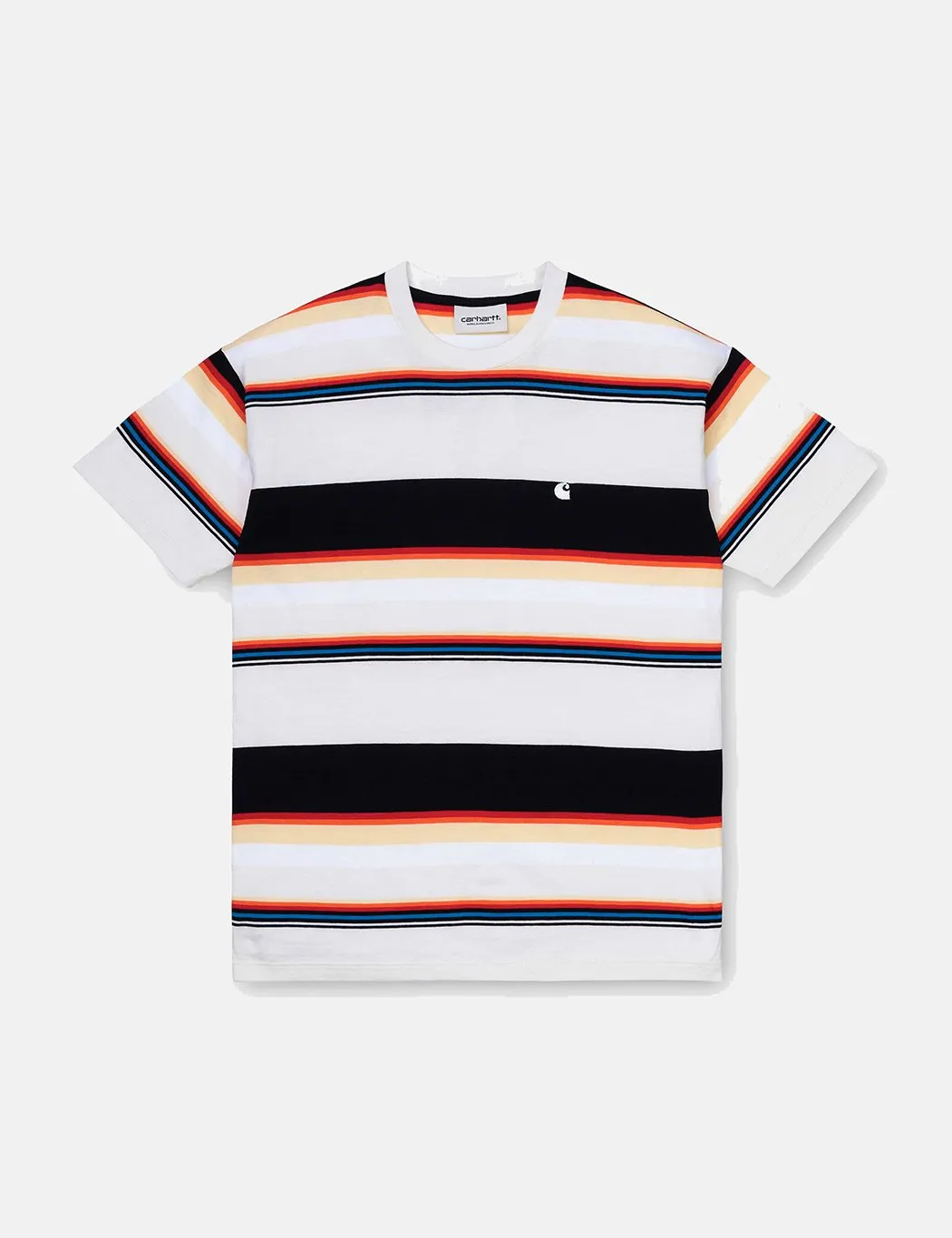 Womens Carhartt-WIP Sunder Stripe T-Shirt - Wax