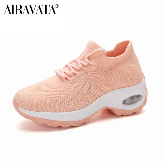 Women's Casual Shoes Chunky Sneakers Platform Walking Shoes Fashion Knited Casual Loafers Size 35-42