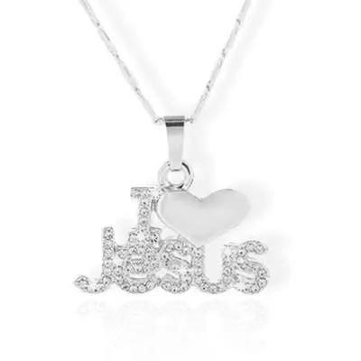 Women's Christian Necklace <br> I Love Jesus