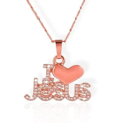 Women's Christian Necklace <br> I Love Jesus