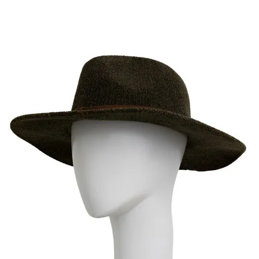 Women's Corduroy Fedora Hat with Trendy Wide Brim and Soft Lining