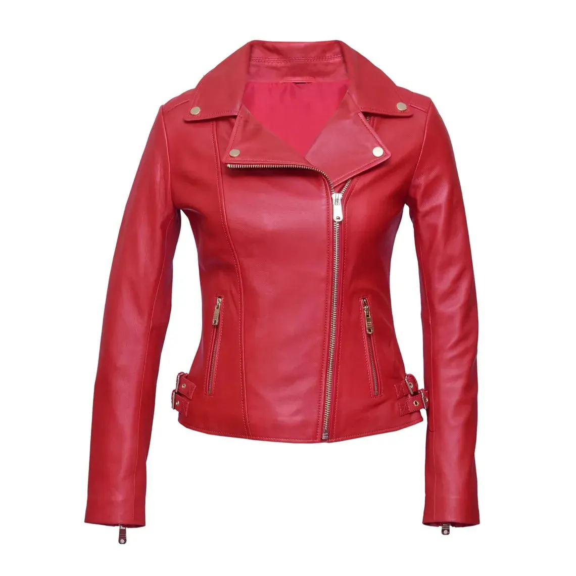 Women's Elise Black Biker Leather Jacket