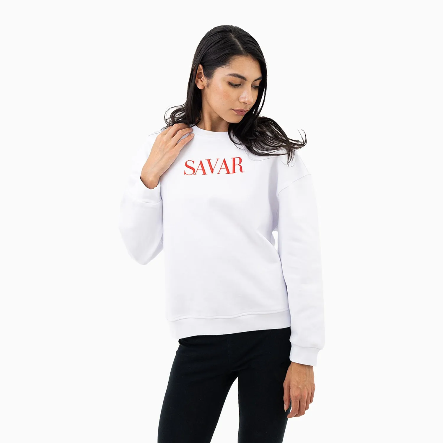 Women's Embroidery Crew Neck Sweatshirt