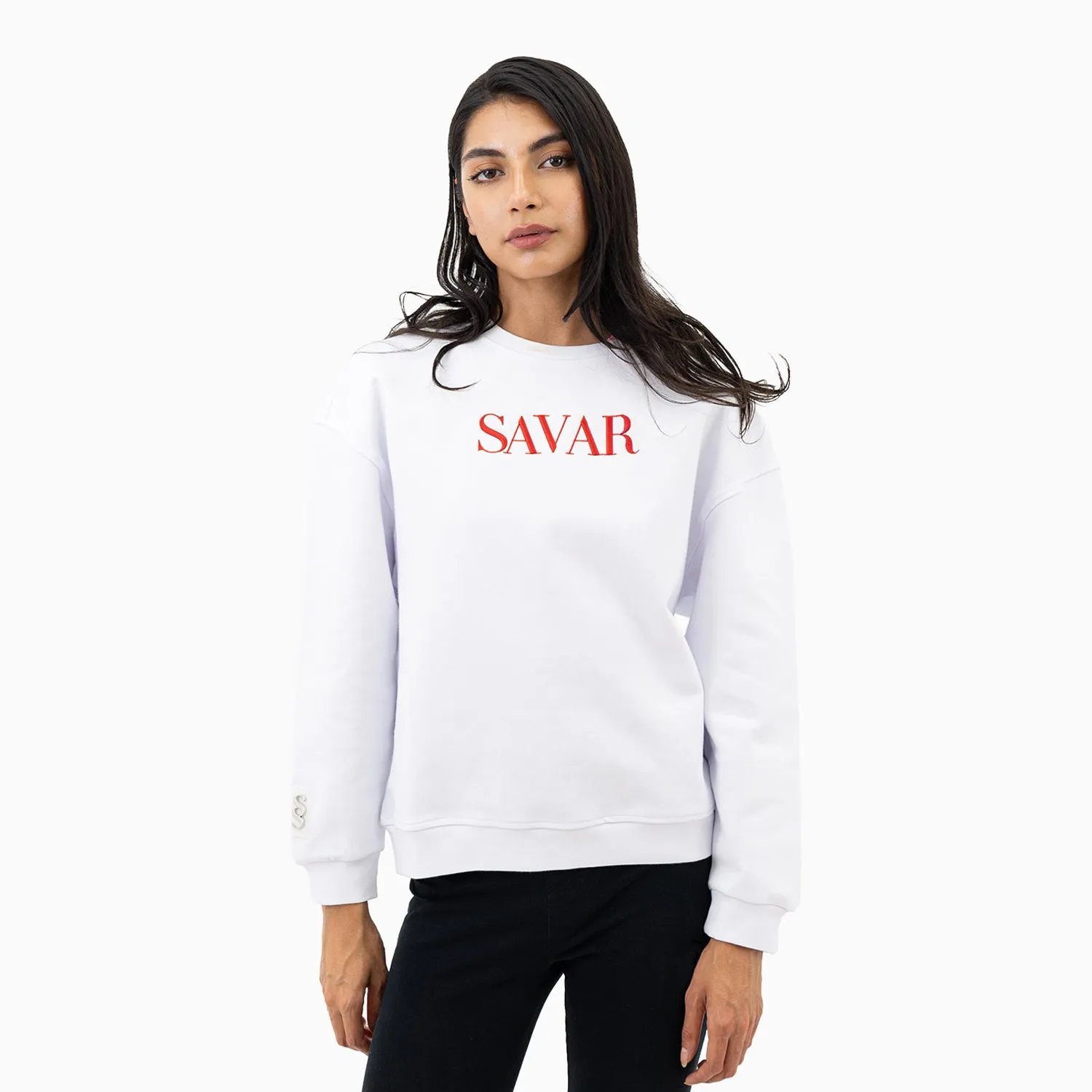 Women's Embroidery Crew Neck Sweatshirt