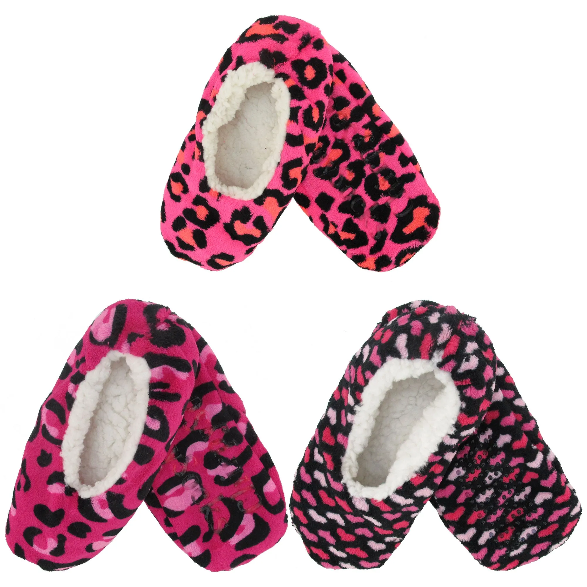 Women's Fuzzy Furry Footies Non-Slip Lined Slippers