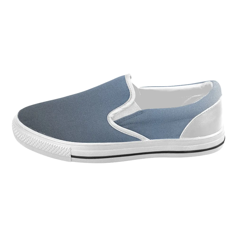 Women's Gradient Grey Solids Print Slip-on Canvas Shoes