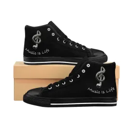 Women's High-top Black Music Is Life Sneakers