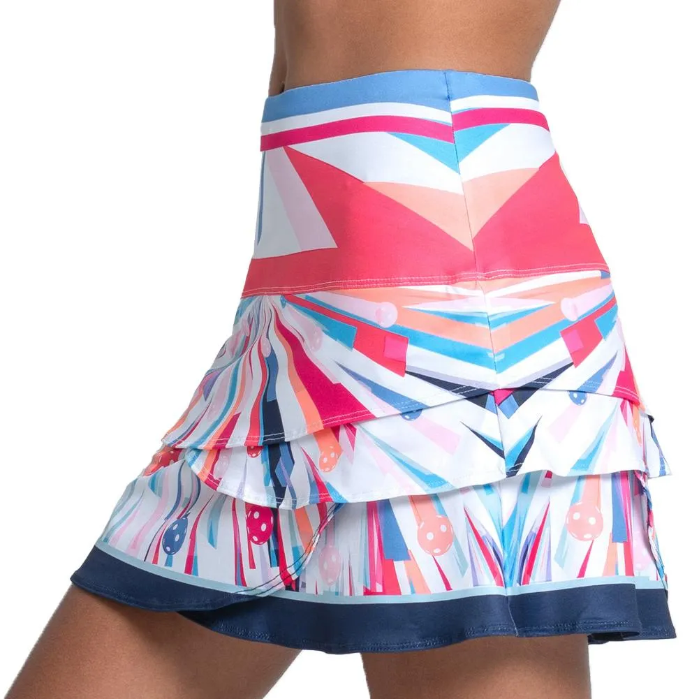 Women`s Long Scallop Pickleball Skort Multicolor