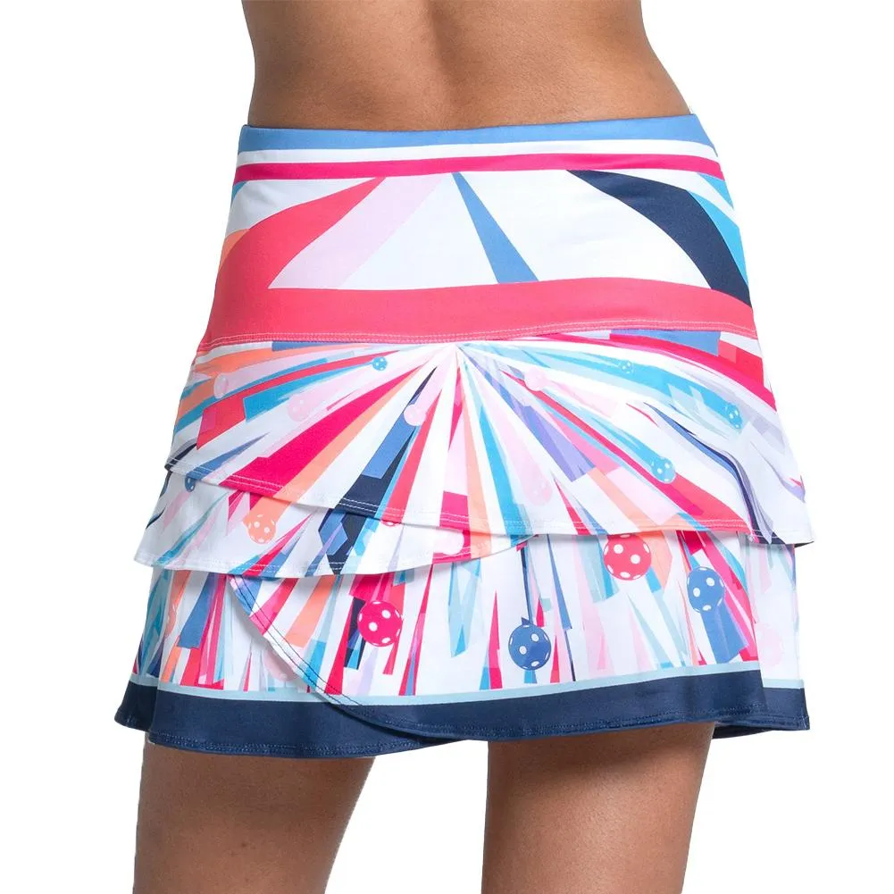 Women`s Long Scallop Pickleball Skort Multicolor