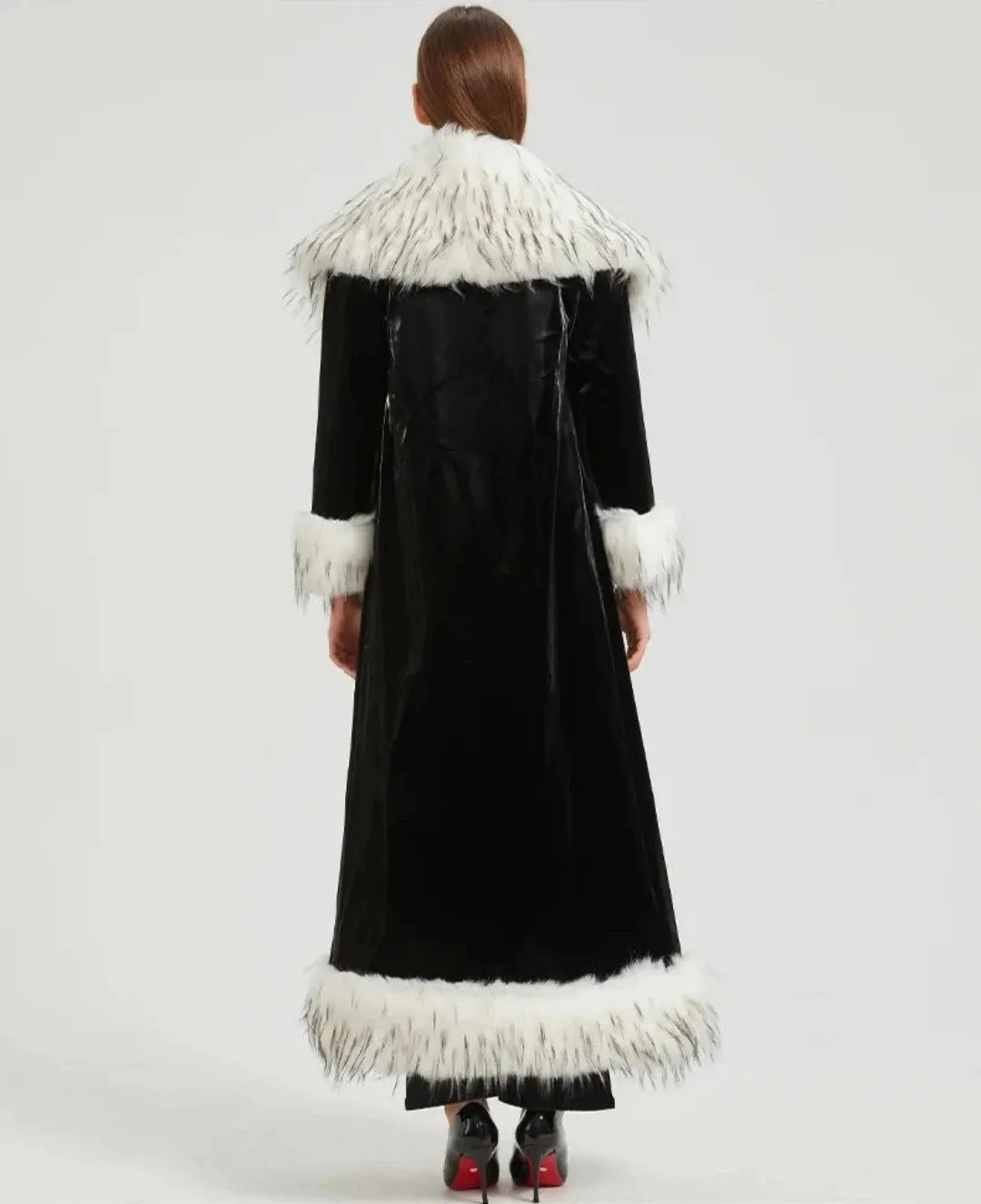 Women's Luxe Extra Long Faux Fur Coat