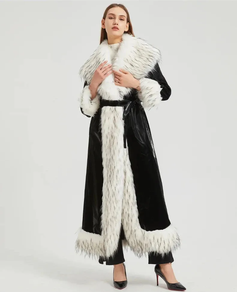 Women's Luxe Extra Long Faux Fur Coat