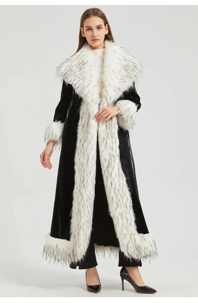 Women's Luxe Extra Long Faux Fur Coat