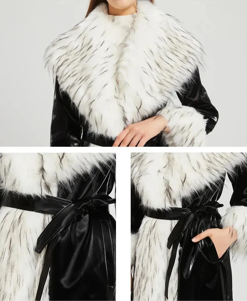 Women's Luxe Extra Long Faux Fur Coat